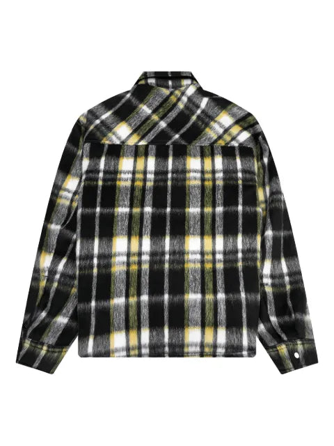 Represent textured plaid overshirt
