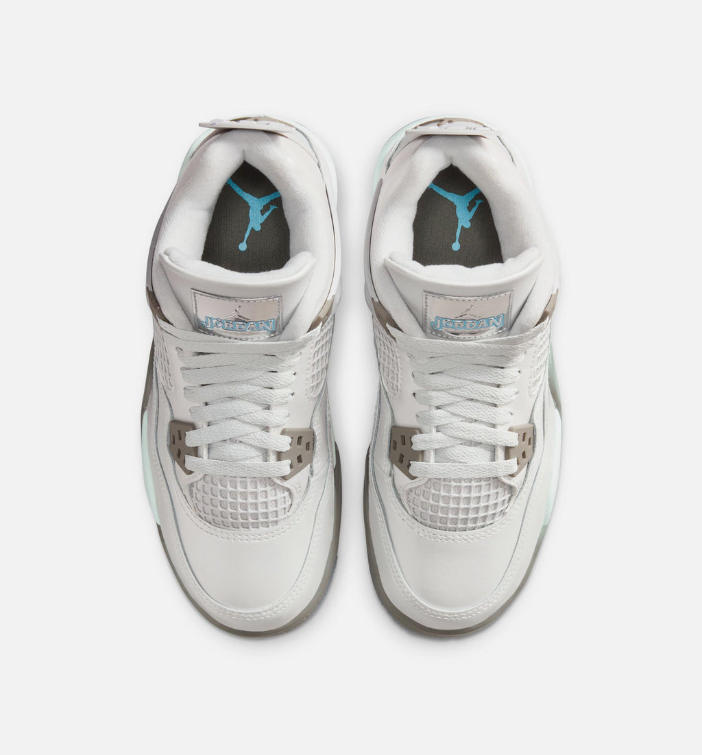 Air Jordan 4 Retro Blue Chill Grade School Shoes - Photon Dust Blue Chill White Blue Tint