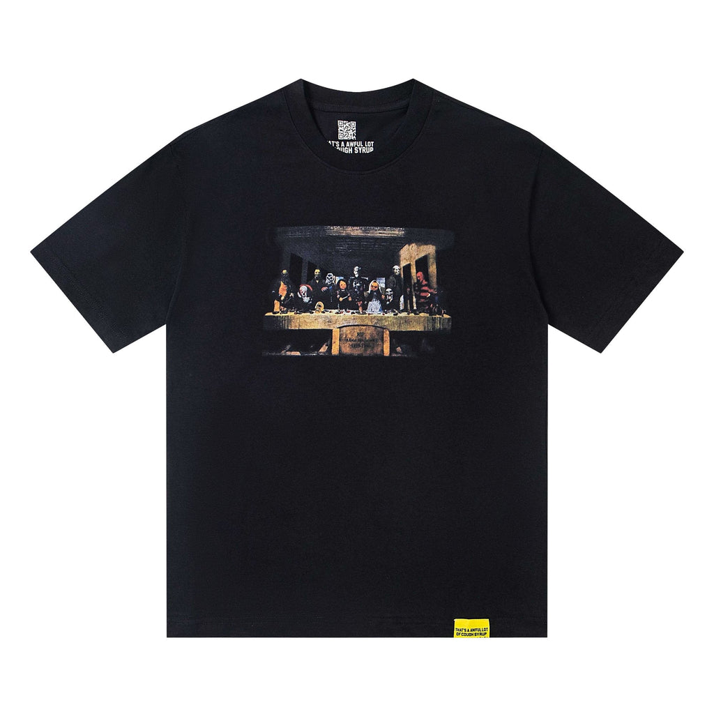 THAT'S A AWFUL LOT OF COUGH SYRUP Black Back-Print Short-Sleeve T-Shirt